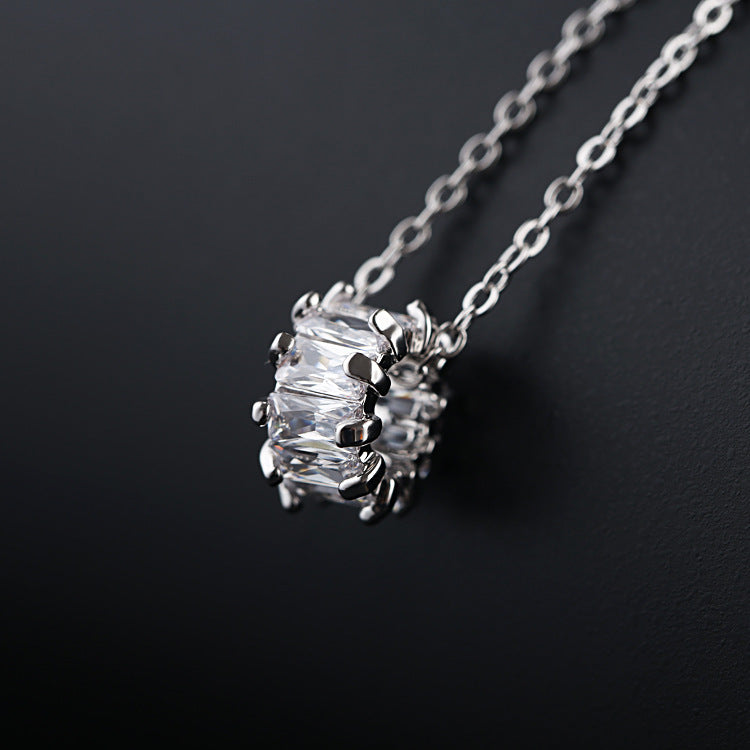 Cylinder Zircon Necklace Rhinestones Ins Fashion Jewelry Accessories Cypto-os-shop