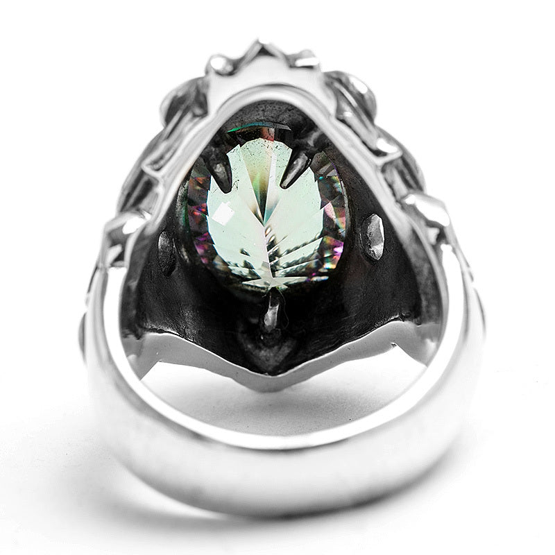 Men's Personality Thai Silver Lion Head Ring Cypto-OS