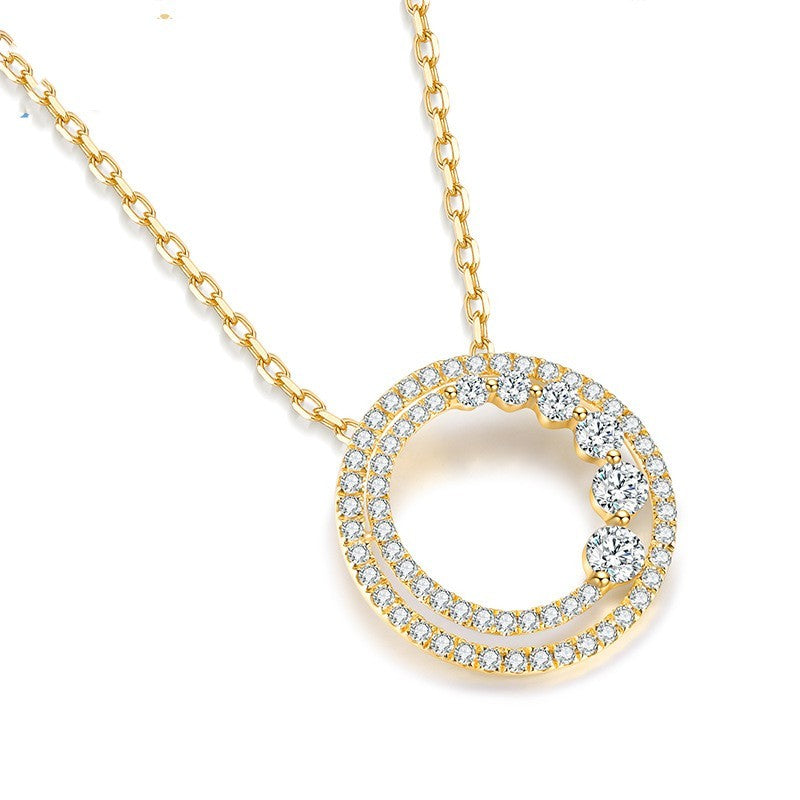 18K Gold Rose Gold Diamond Necklace Round Cypto-OS