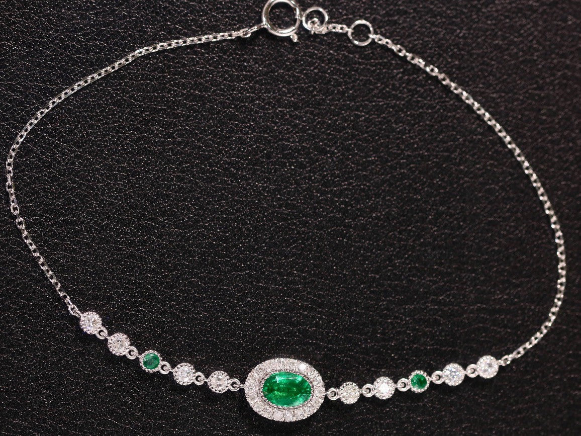 Natural Wood Color Emerald Bracelet Cypto-OS