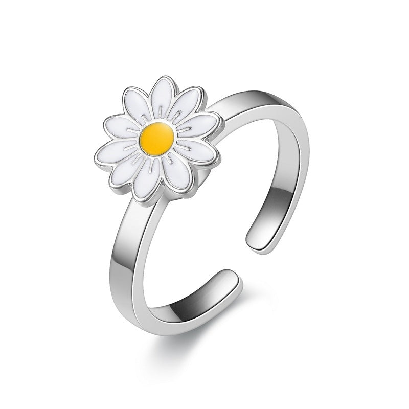 Turnable Rings Eyes Flowers Anxiety Rings For Women Fidget Spinner Ring Jewelry Cypto-os-shop
