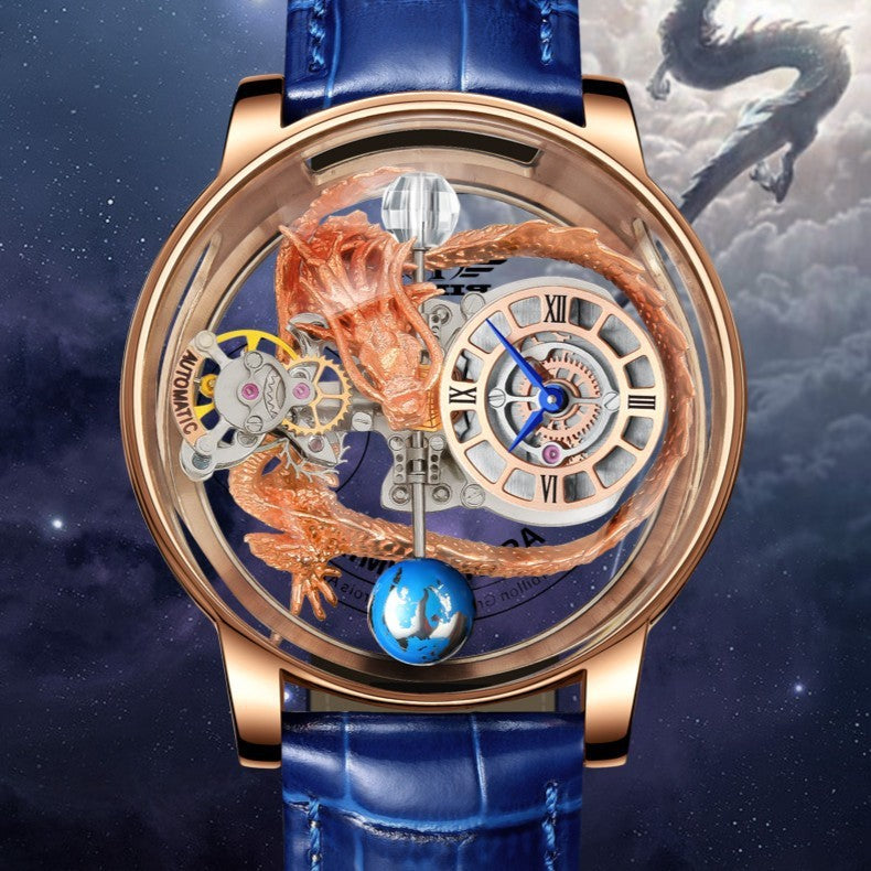 Men's Fashion Tourbillon Good Luck Comes Watch Cypto-OS