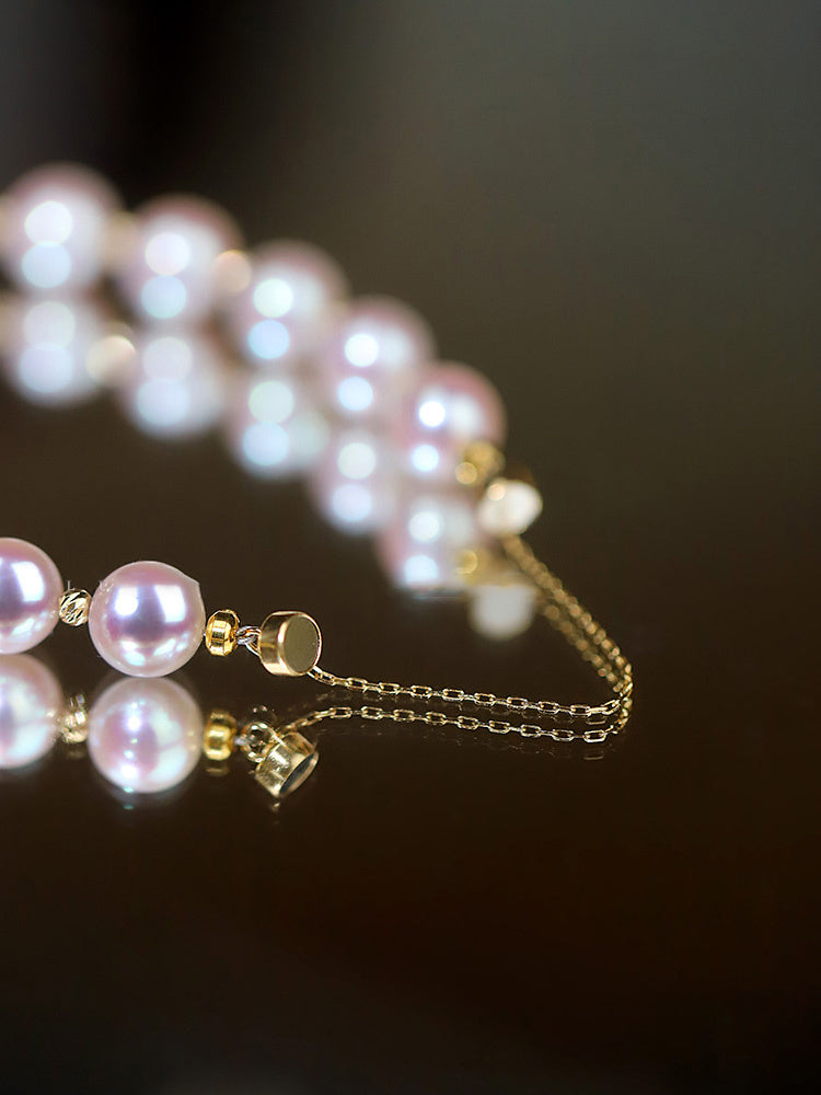 Blue Rose Laser 18K Gold Pearl Bracelet Cypto-OS