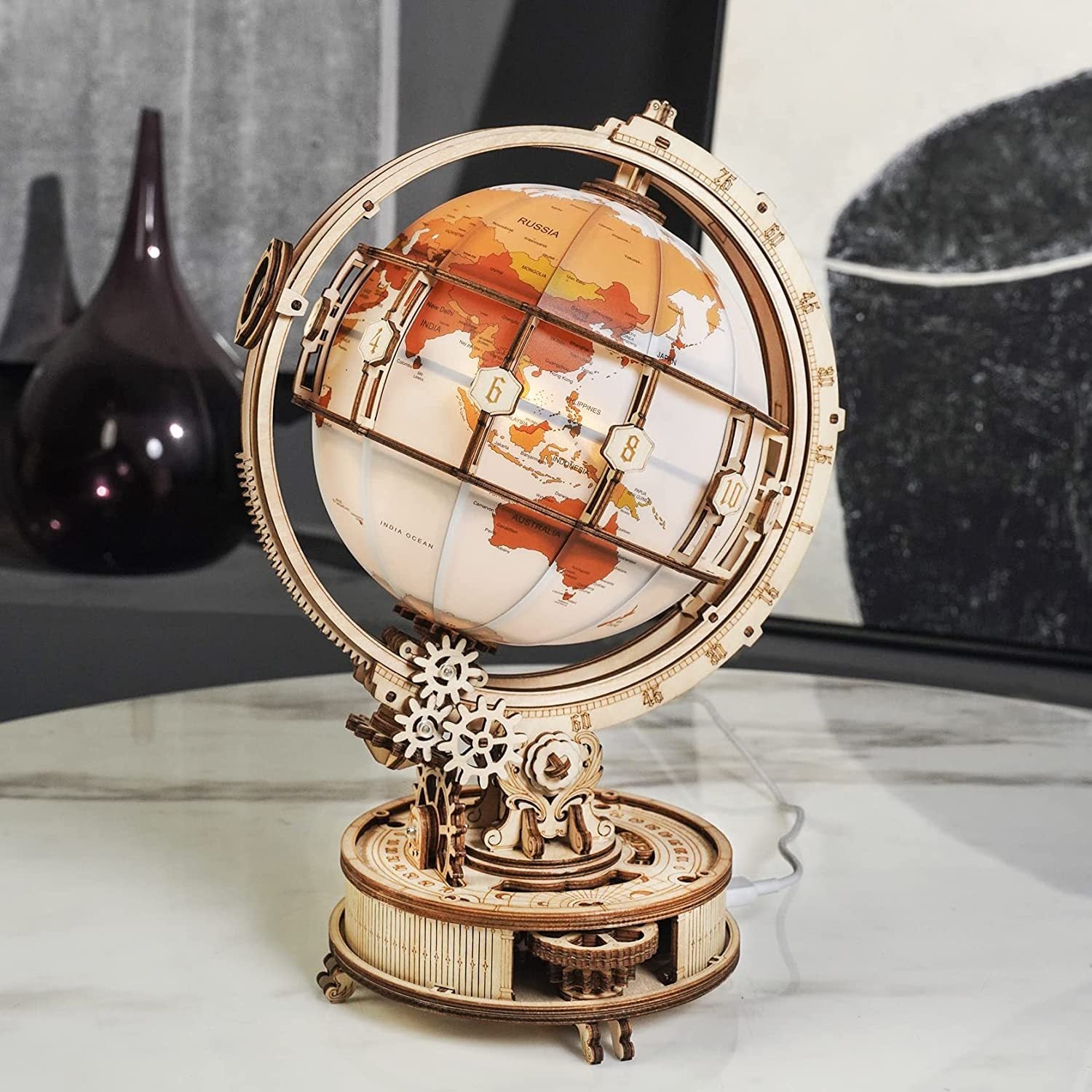 Rokr Luminous Globe 3D Wooden Hot Selling 180PCS Model Building Block Kits Toy Cypto-os-shop
