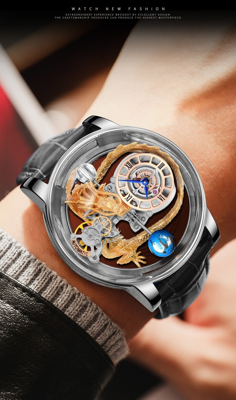 Men's Fashion Tourbillon Good Luck Comes Watch Cypto-OS