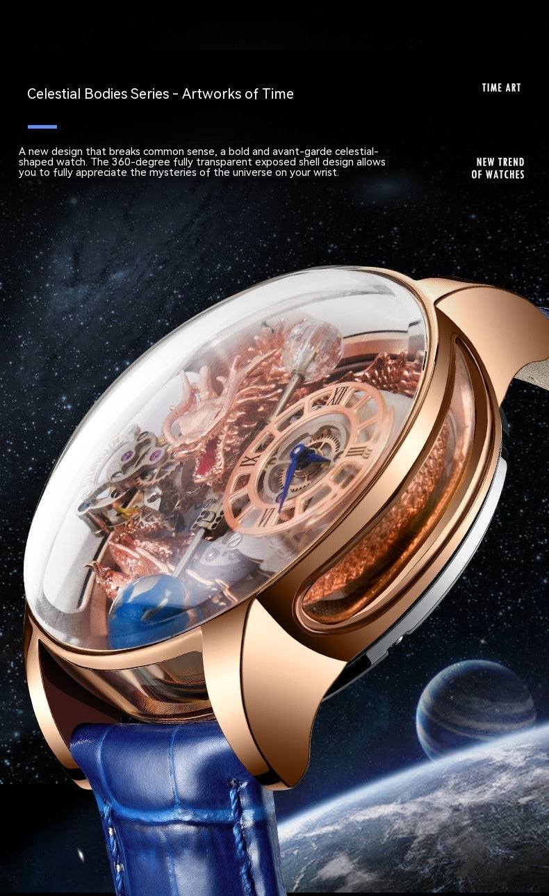 Men's Fashion Tourbillon Good Luck Comes Watch Cypto-OS