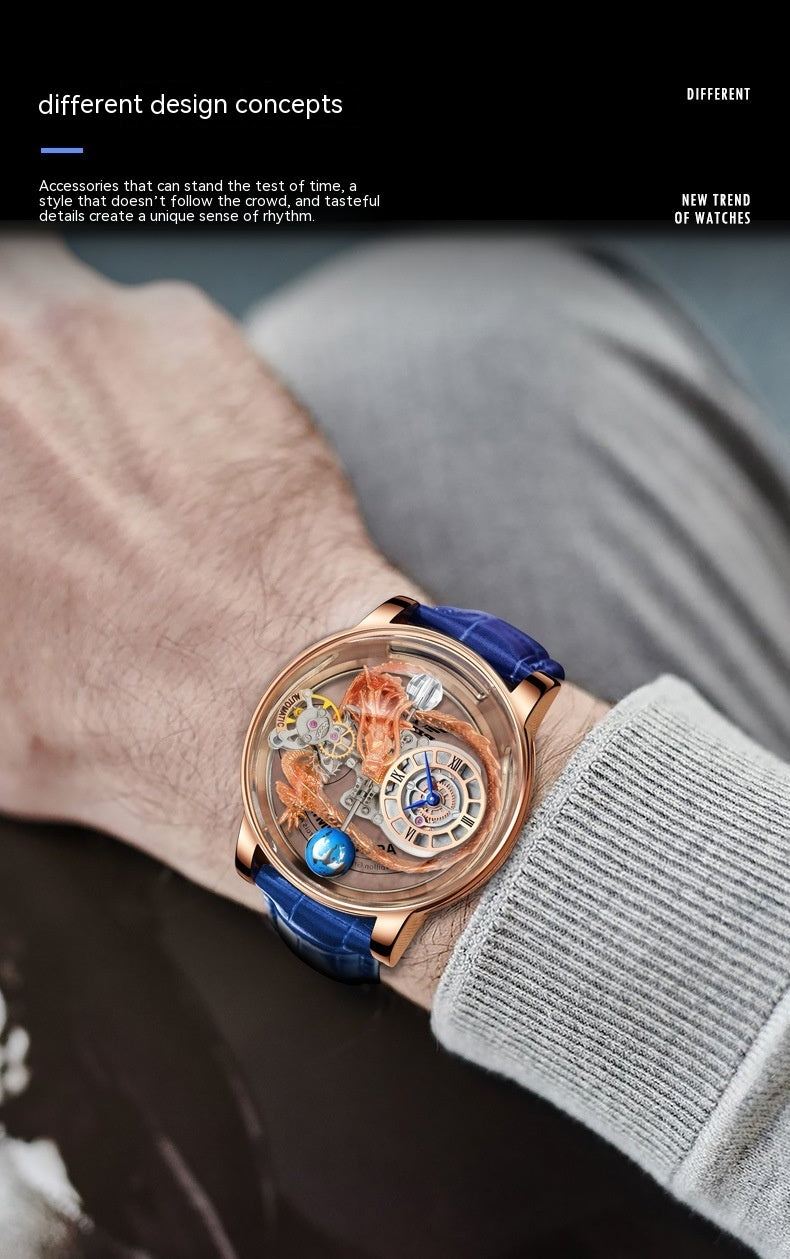 Men's Fashion Tourbillon Good Luck Comes Watch Cypto-OS