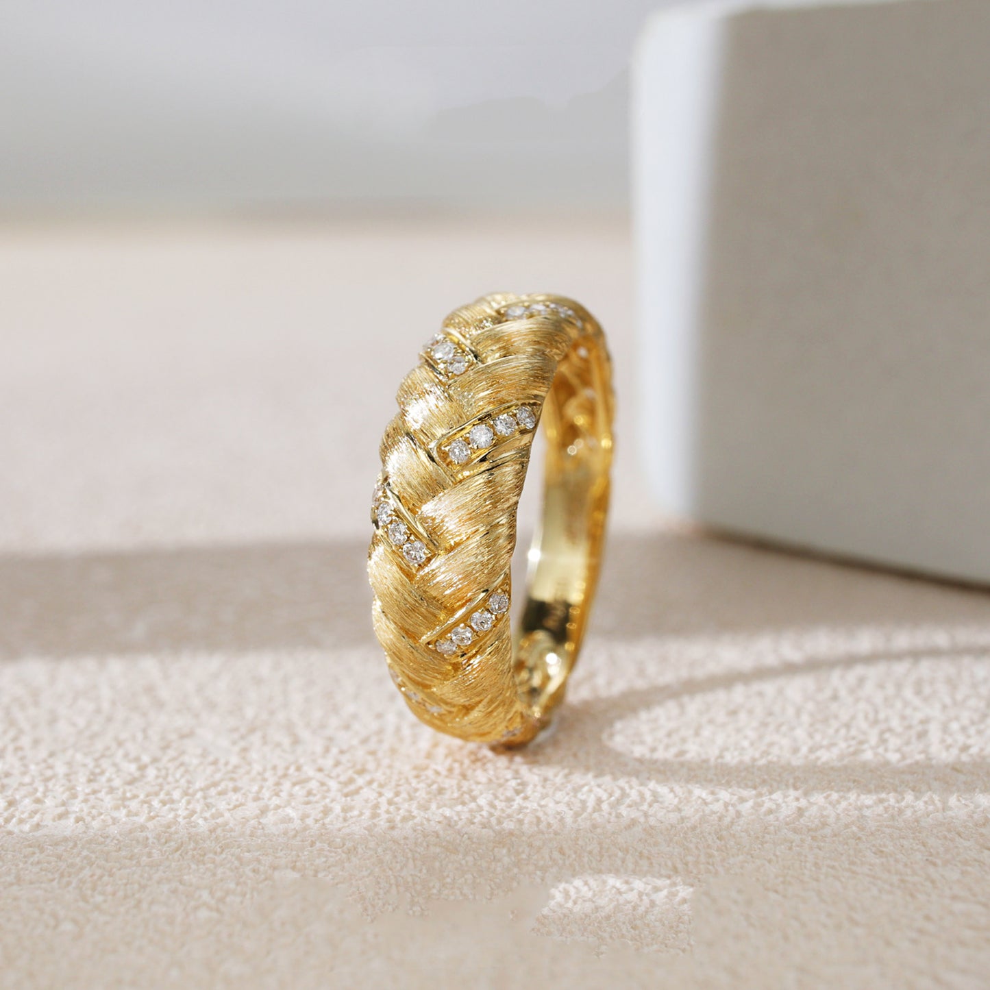 Women's Fashionable Simple Diamond Brushed Ring Cypto-OS