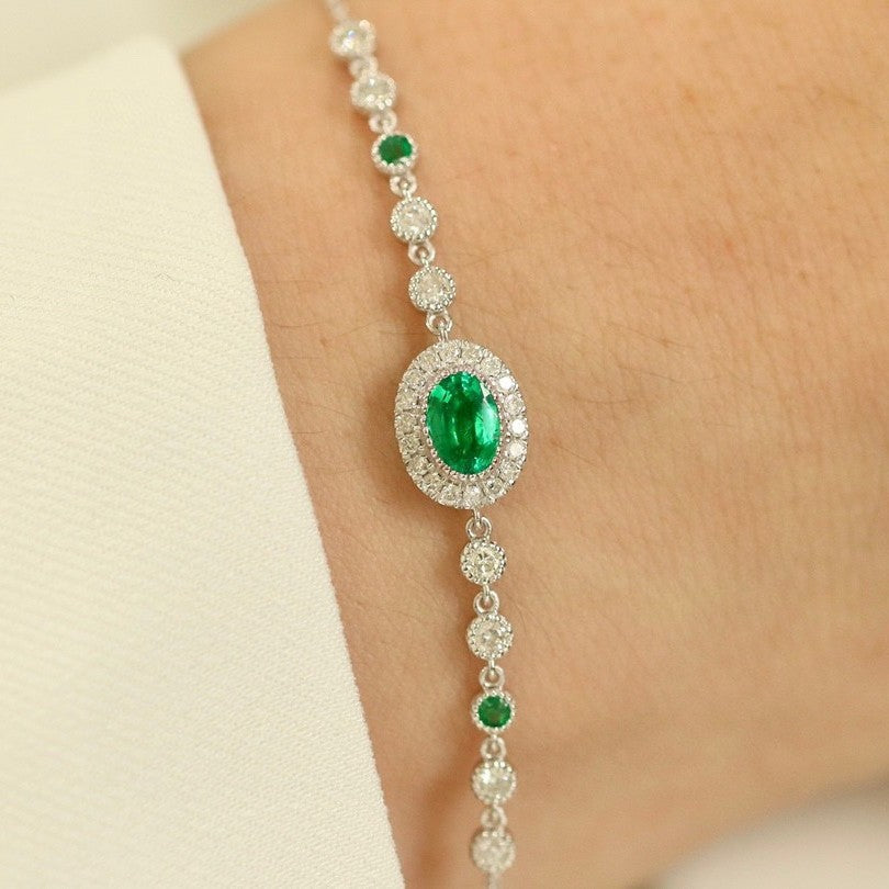 Natural Wood Color Emerald Bracelet Cypto-OS