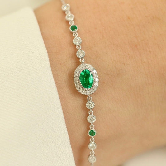 Natural Wood Color Emerald Bracelet Cypto-OS