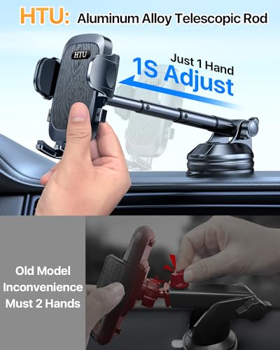 Phone Holders for Your Car [88 LBS Super Heavy Duty] Suction Cup Phone Holder Windshield/Dashboard/Window, Universal Car Phone Holder Mount, Compatible with iPhone, Samsung & Other Cellphone,Black Cypto-OS