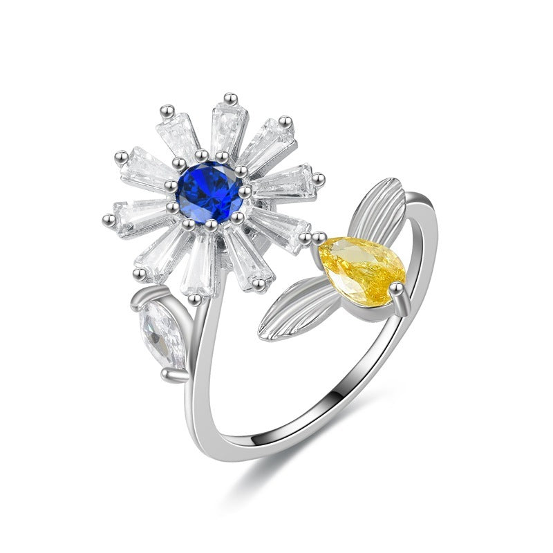 Turnable Rings Eyes Flowers Anxiety Rings For Women Fidget Spinner Ring Jewelry Cypto-os-shop