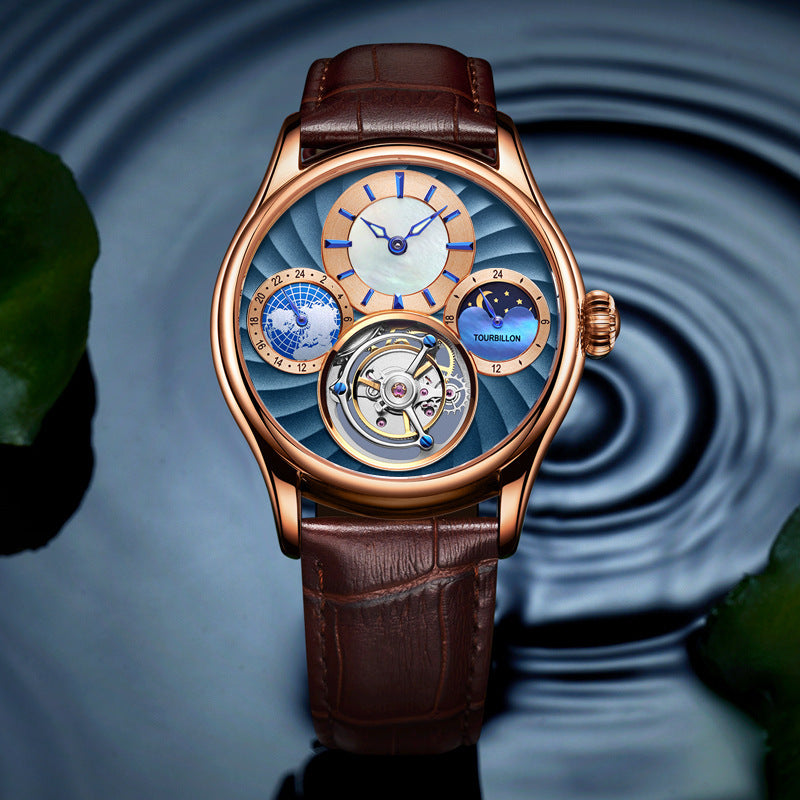 Hollow automatic men's business mechanical watch - Cypto-OS