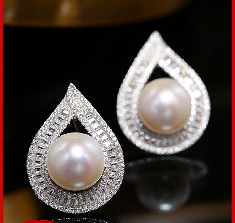Large Grain Freshwater Pearl Stud Earrings - Cypto-OS
