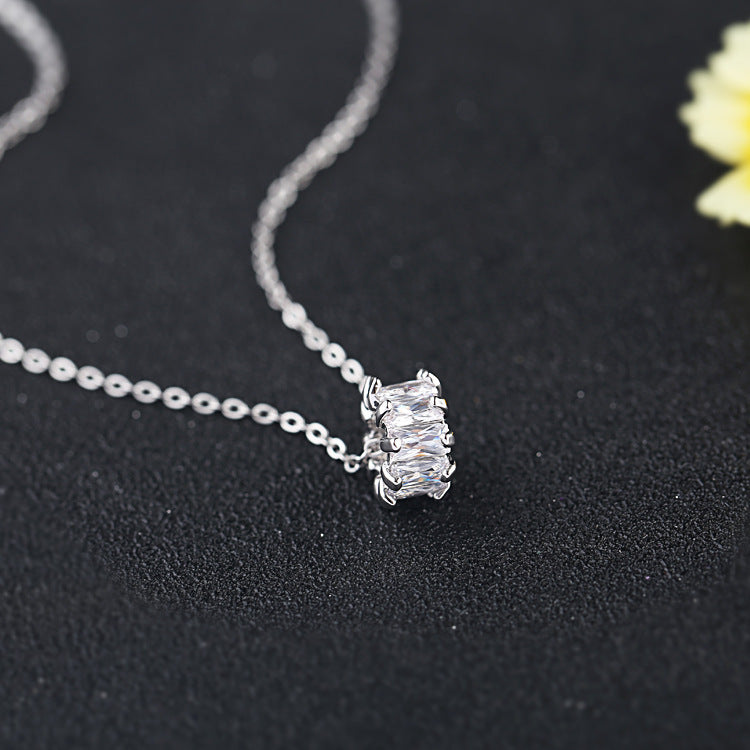 Cylinder Zircon Necklace Rhinestones Ins Fashion Jewelry Accessories Cypto-os-shop