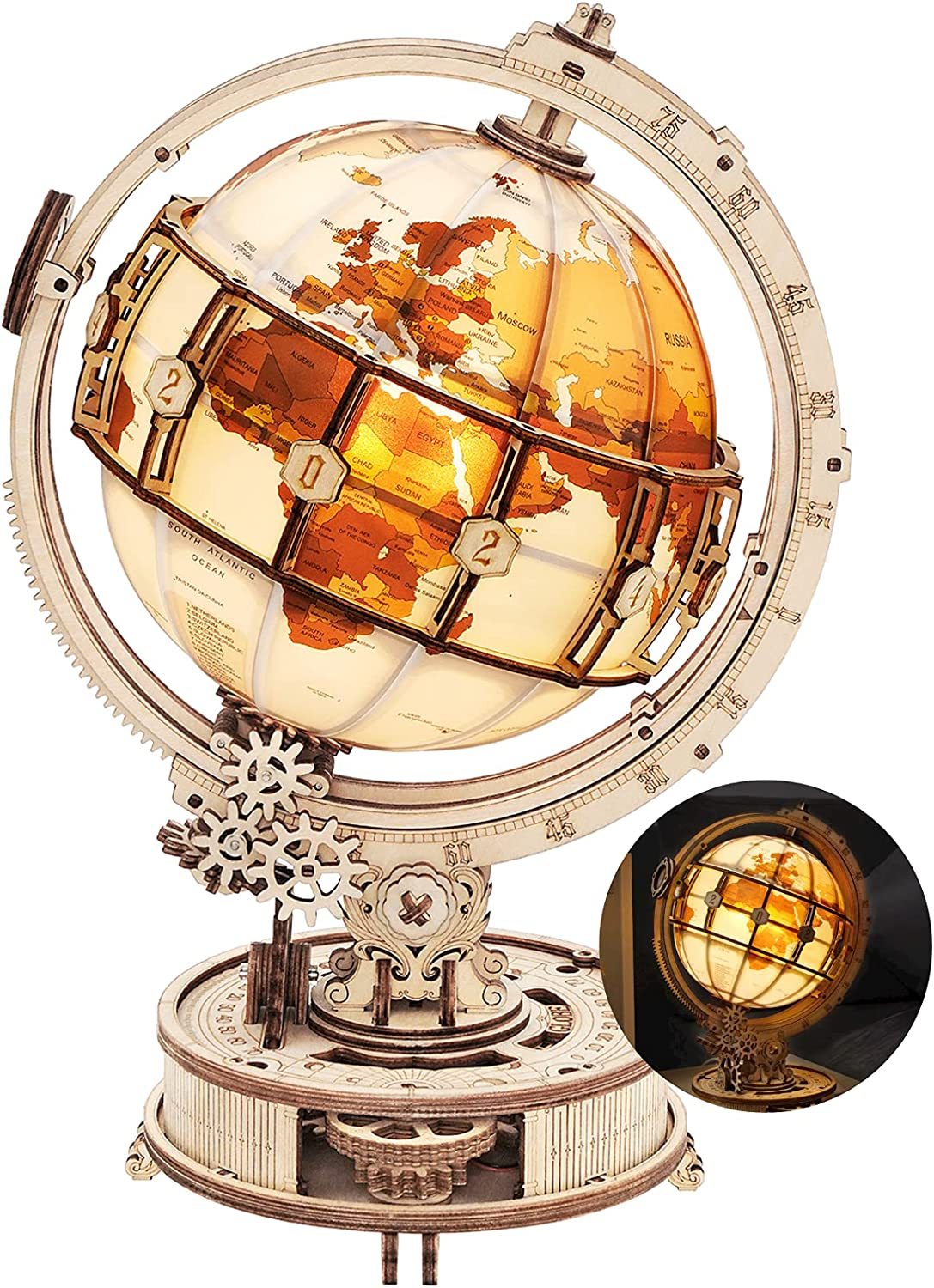Rokr Luminous Globe 3D Wooden Hot Selling 180PCS Model Building Block Kits Toy Cypto-os-shop