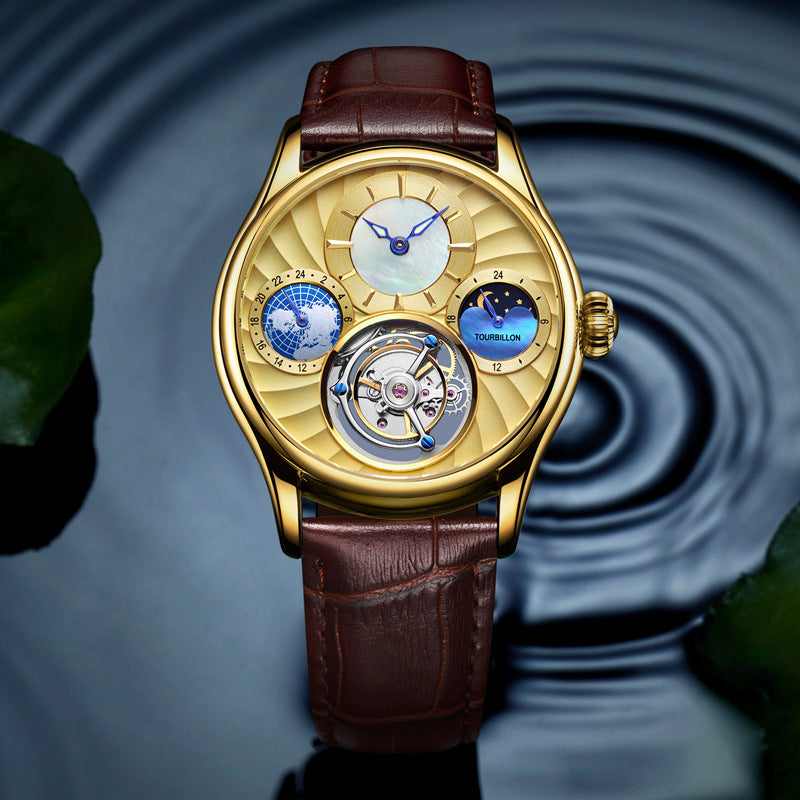 Hollow automatic men's business mechanical watch - Cypto-OS