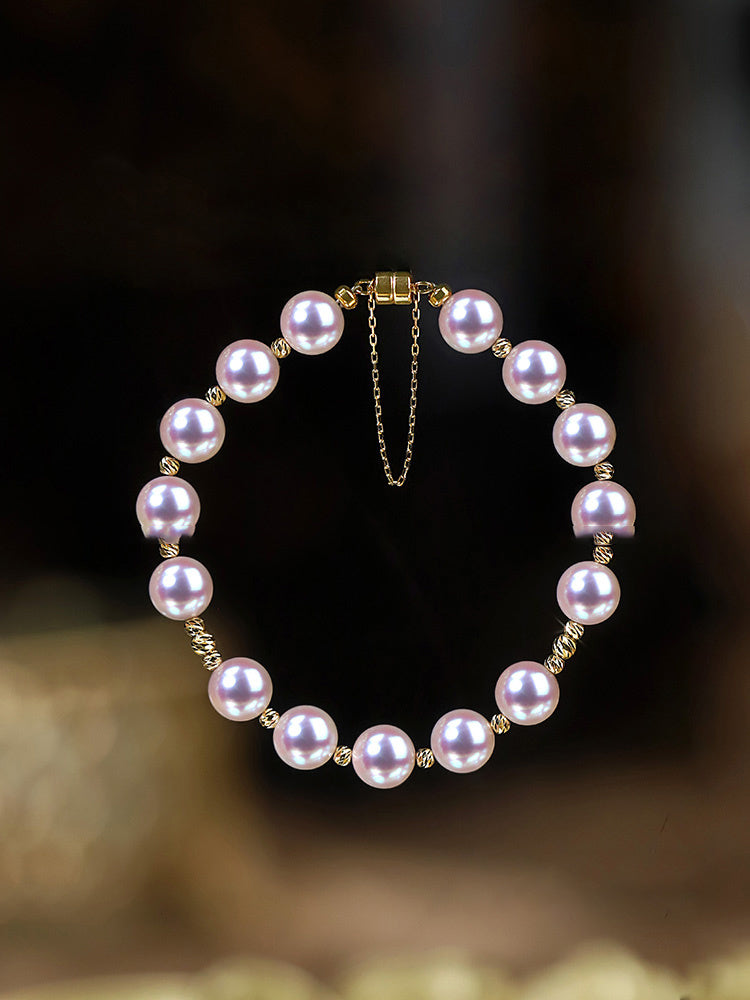 Blue Rose Laser 18K Gold Pearl Bracelet Cypto-OS