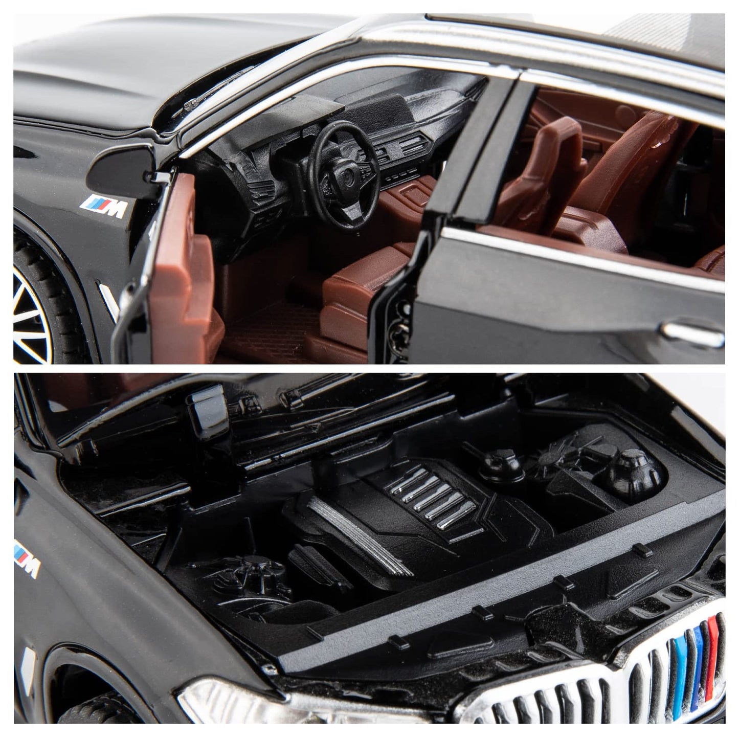 BDTCTK 1:32 Comapatible for X5 SUV Model Car Toy, Zinc Alloy Pull Back Toy car with Sound and Light for Kids Boy Girl Gift(Black) Cypto-OS