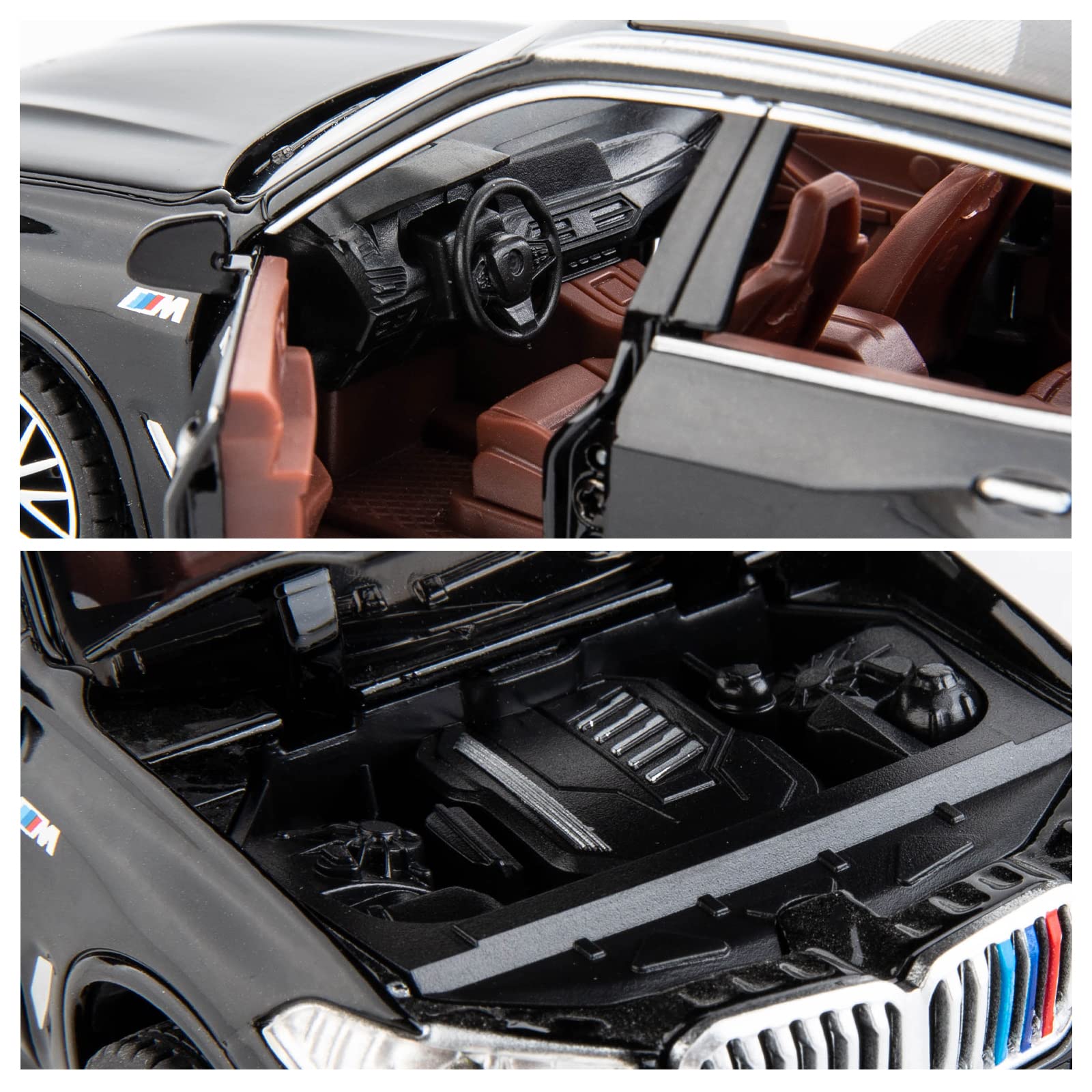 BDTCTK 1:32 Comapatible for X5 SUV Model Car Toy, Zinc Alloy Pull Back Toy car with Sound and Light for Kids Boy Girl Gift(Black) Cypto-OS