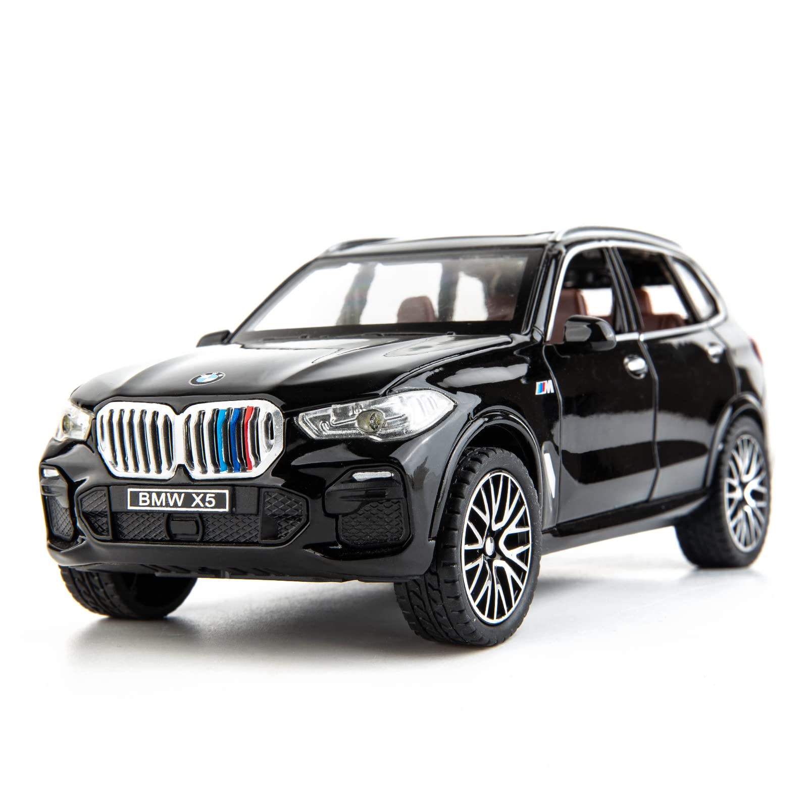BDTCTK 1:32 Comapatible for X5 SUV Model Car Toy, Zinc Alloy Pull Back Toy car with Sound and Light for Kids Boy Girl Gift(Black) Cypto-OS