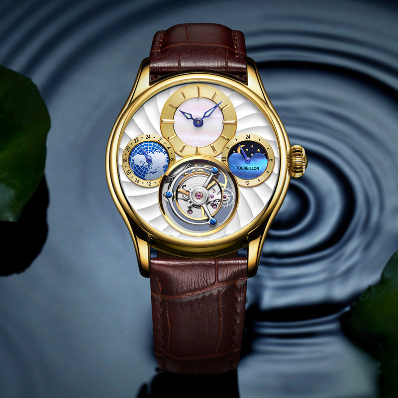 Hollow automatic men's business mechanical watch - Cypto-OS
