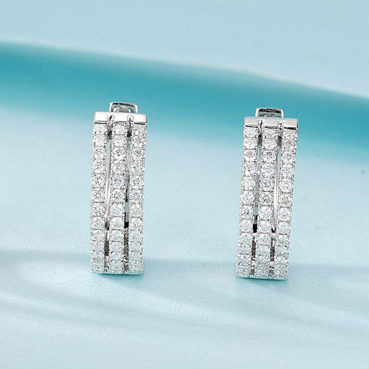 18K White Gold Natural Diamond Earrings Cypto-OS