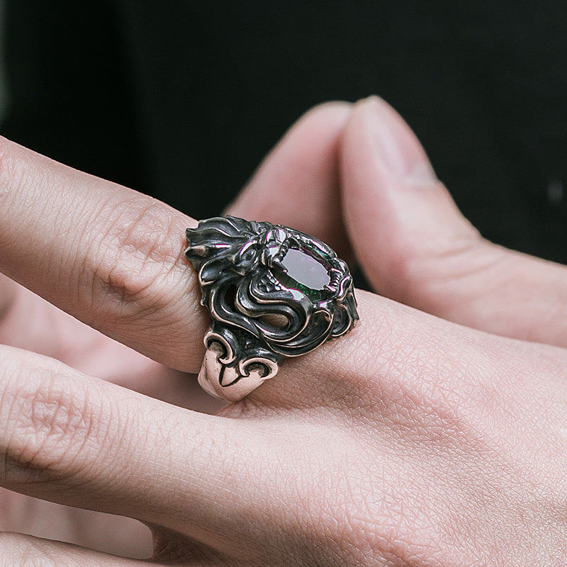 Men's Personality Thai Silver Lion Head Ring Cypto-OS