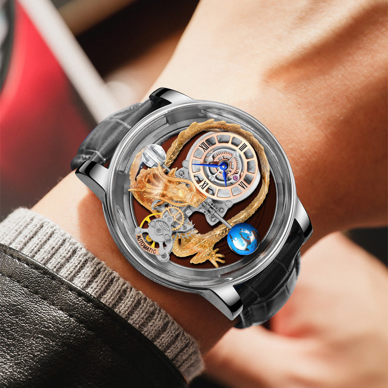 Men's Fashion Tourbillon Good Luck Comes Watch Cypto-OS