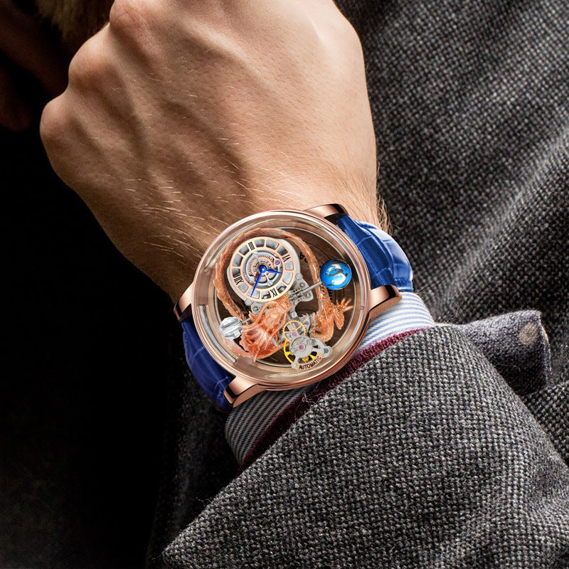 Men's Fashion Tourbillon Good Luck Comes Watch Cypto-OS