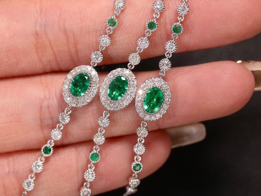 Natural Wood Color Emerald Bracelet Cypto-OS