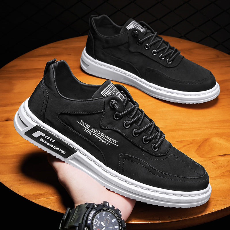Men Sneakers Lace-up Letter Print Platform Canvas Shoes Sports Cypto-os-shop