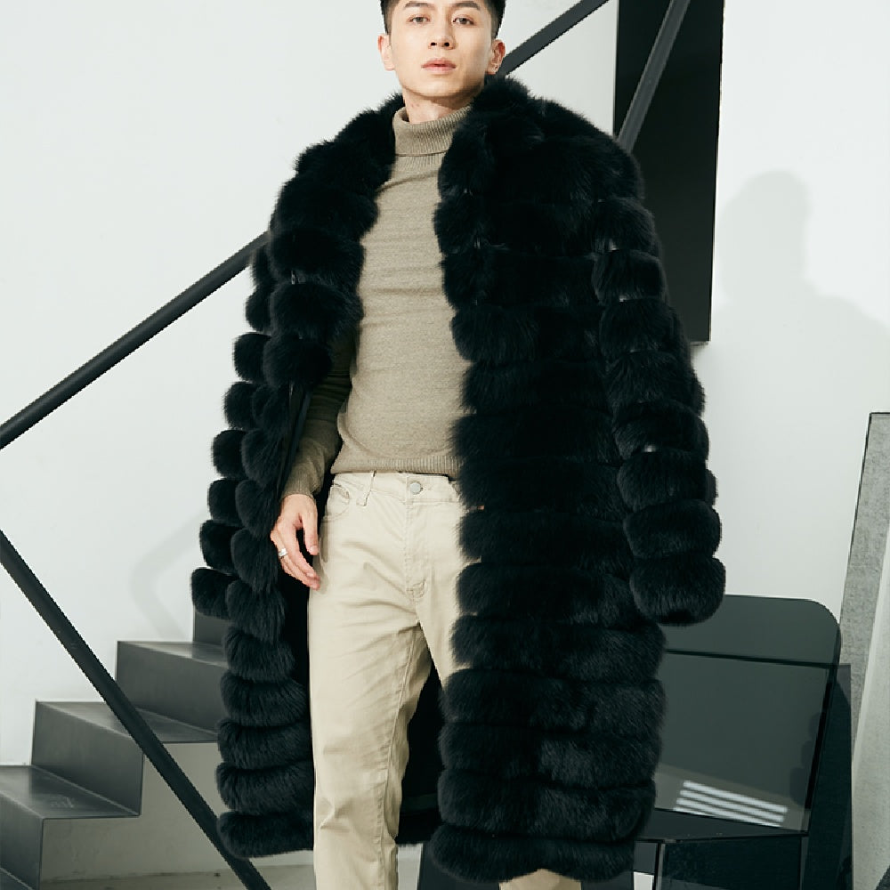 Men's Real Fur Long Fur Coat Winter Cypto-OS