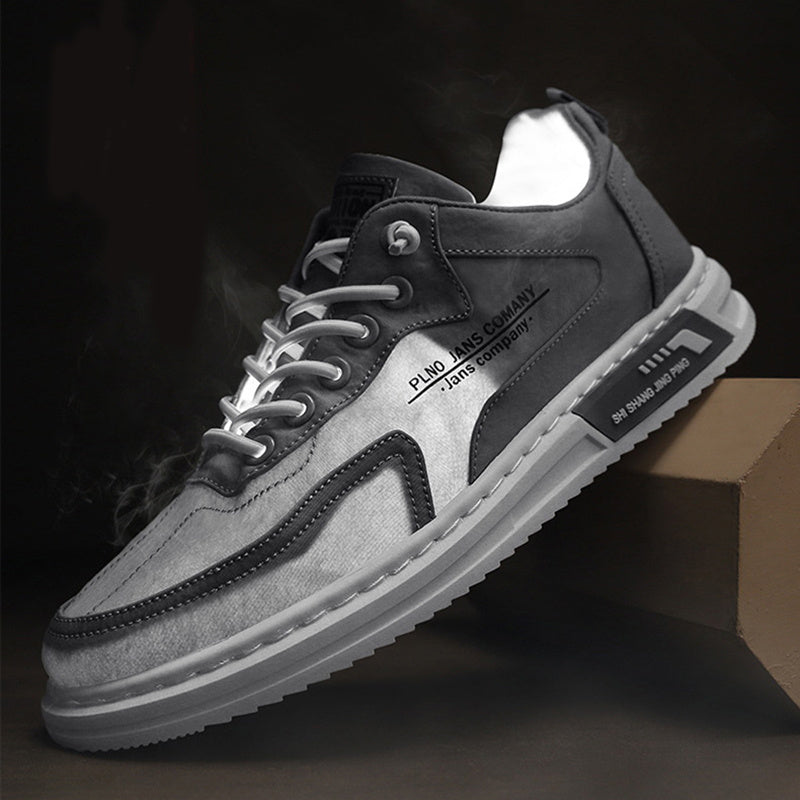Men Sneakers Lace-up Letter Print Platform Canvas Shoes Sports Cypto-os-shop