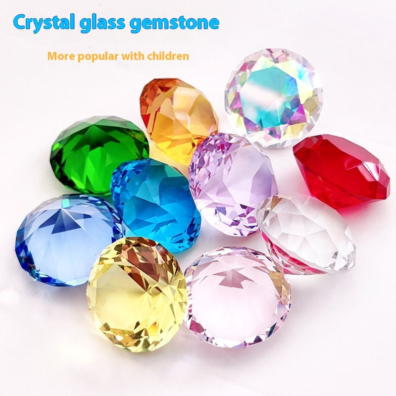 Toy Ten-color Glass Crystal Gem Gift Box Ten-grid Box Cypto-OS