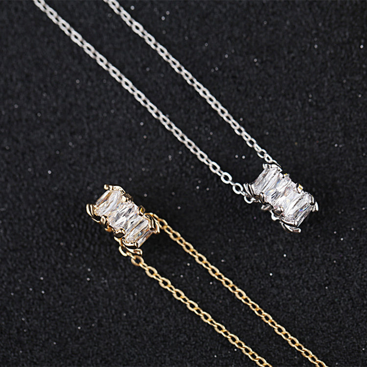 Cylinder Zircon Necklace Rhinestones Ins Fashion Jewelry Accessories Cypto-os-shop