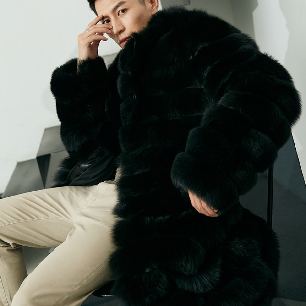 Men's Real Fur Long Fur Coat Winter Cypto-OS