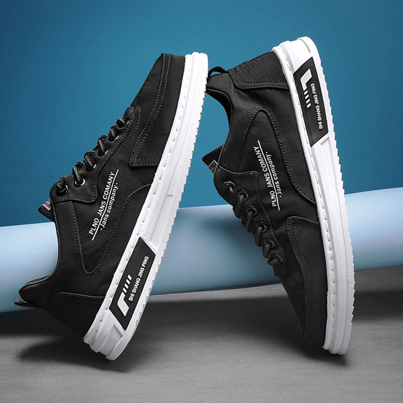Men Sneakers Lace-up Letter Print Platform Canvas Shoes Sports Cypto-os-shop