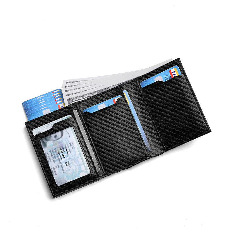 Aluminum Alloy Three-fold Magnetic Anti-theft Brush Wallet