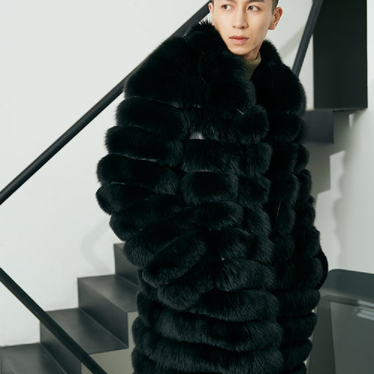 Men's Real Fur Long Fur Coat Winter Cypto-OS