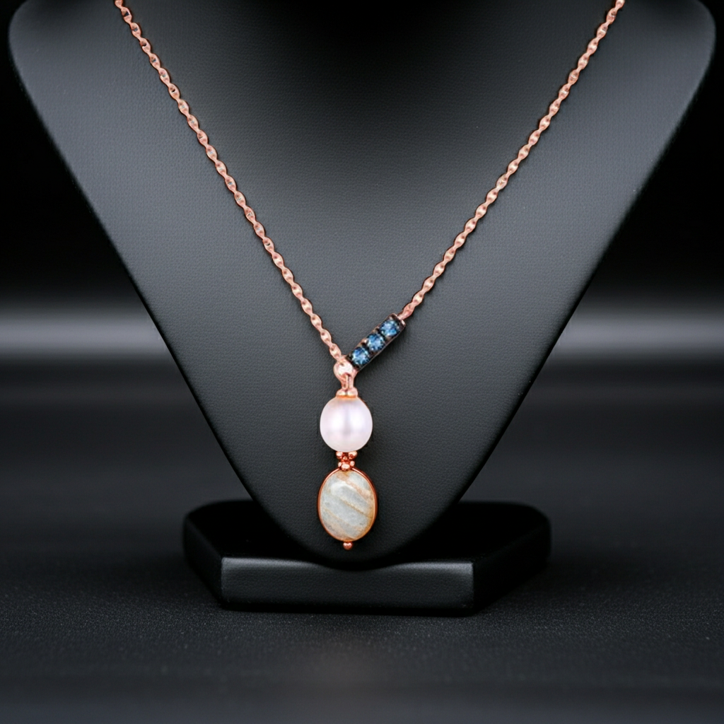 14K Rose Gold Jewelry New Korean Pearl Necklace Pendant all-match gold custom simple and elegant fashion wholesale Cypto-OS